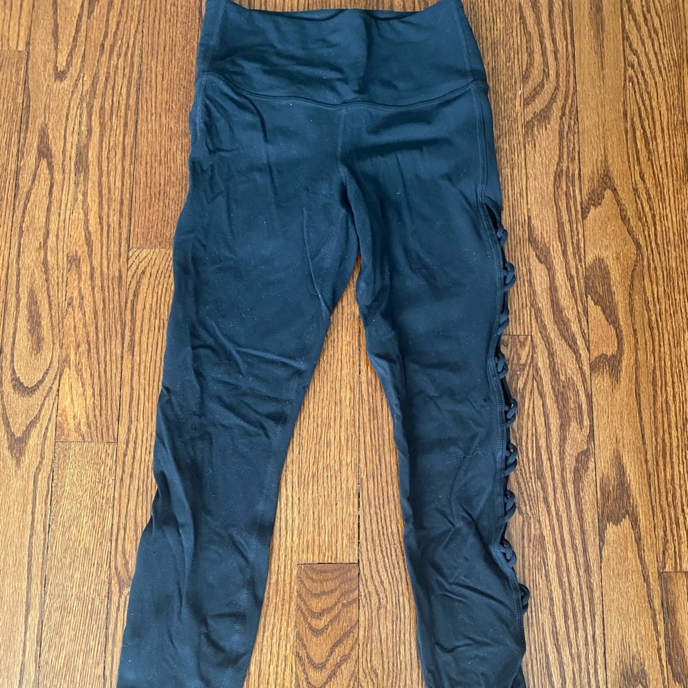Athleta leggings with side cutout ties